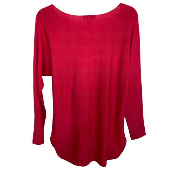 INC Red Lightweight Office Siren Sweater/Tunic Acrylic/Nylon/Wool Blend Size M - Picture 2 of 7